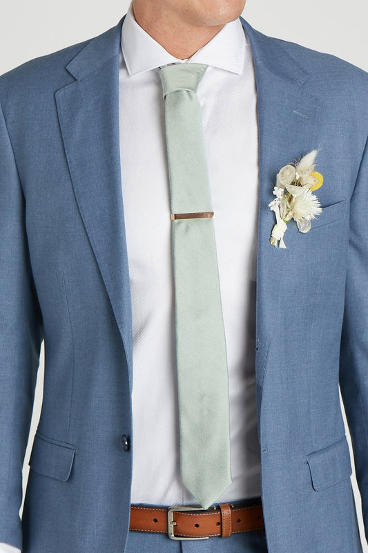 Simon Skinny Groomsman Necktie in Sage ...